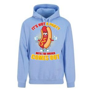 Funny It's Not A Party Until The Wiener Comes Out Unisex Surf Hoodie