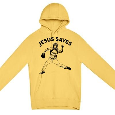 Funny Jesus Saves Baseball Premium Pullover Hoodie