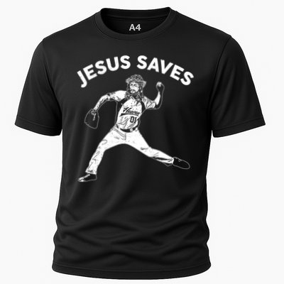 Funny Jesus Saves Baseball Performance Shirt