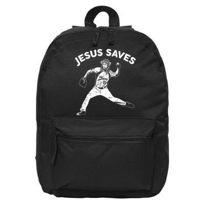 Funny Jesus Saves Baseball 16 in Basic Backpack