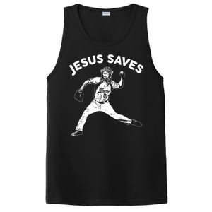 Funny Jesus Saves Baseball PosiCharge Competitor Tank