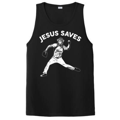 Funny Jesus Saves Baseball PosiCharge Competitor Tank