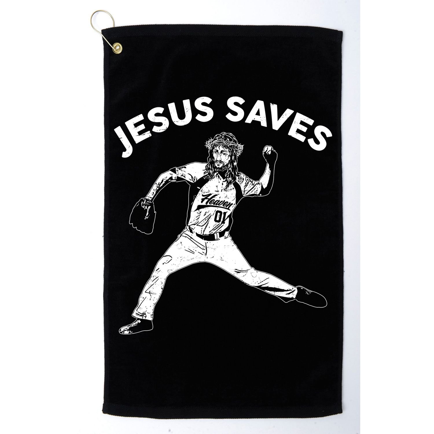 Funny Jesus Saves Baseball Golf Towel