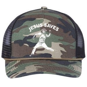 Funny Jesus Saves Baseball Retro Rope Trucker Hat Cap