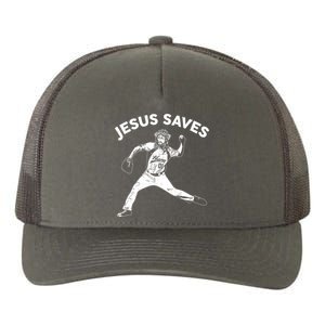 Funny Jesus Saves Baseball Yupoong Adult 5-Panel Trucker Hat