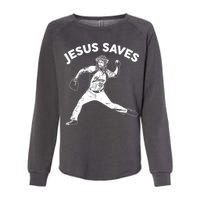 Funny Jesus Saves Baseball Womens California Wash Sweatshirt