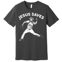 Funny Jesus Saves Baseball Premium T-Shirt