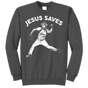 Funny Jesus Saves Baseball Tall Sweatshirt