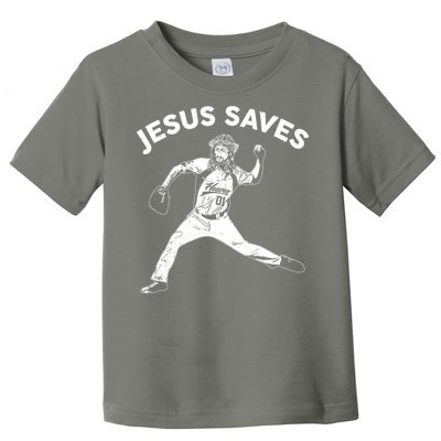 Funny Jesus Saves Baseball Toddler T-Shirt