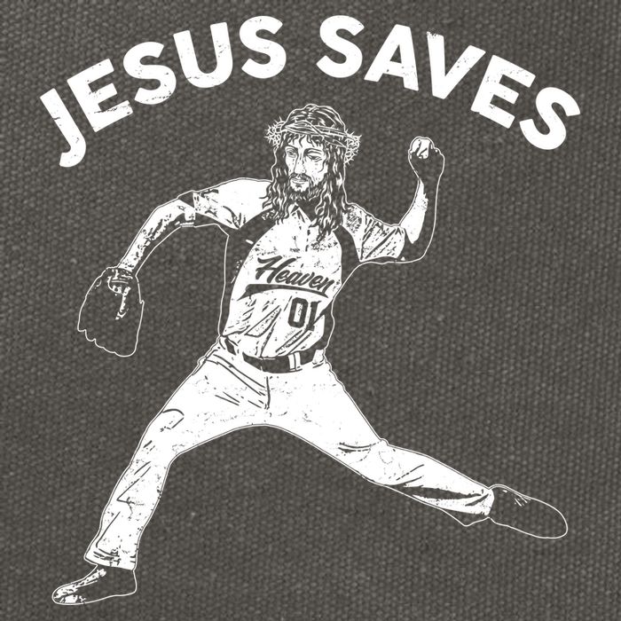 Funny Jesus Saves Baseball Cotton Canvas Backpack