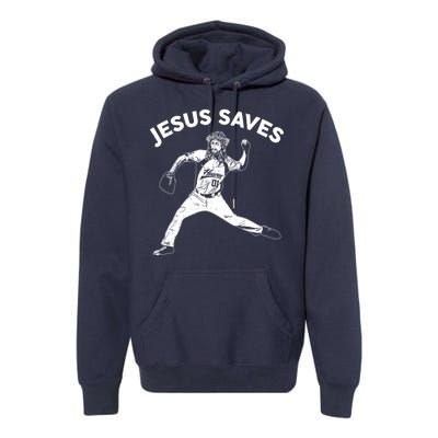 Funny Jesus Saves Baseball Premium Hoodie