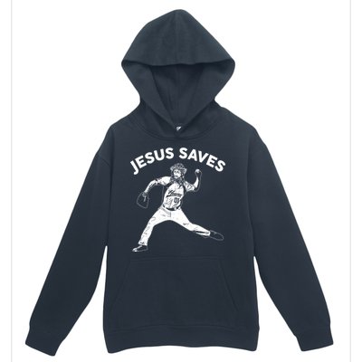 Funny Jesus Saves Baseball Urban Pullover Hoodie