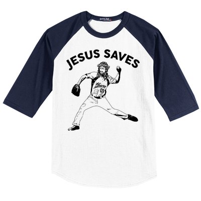 Funny Jesus Saves Baseball Baseball Sleeve Shirt