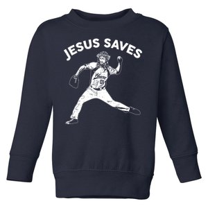 Funny Jesus Saves Baseball Toddler Sweatshirt