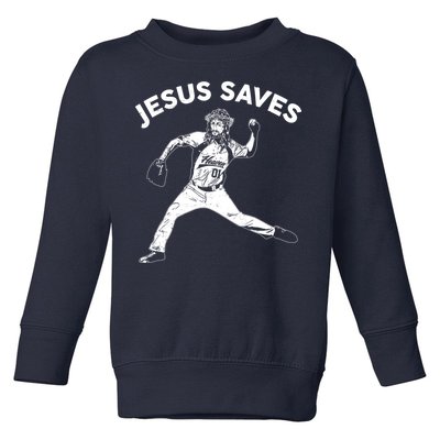 Funny Jesus Saves Baseball Toddler Sweatshirt