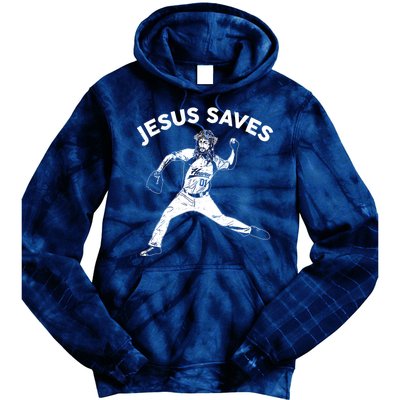 Funny Jesus Saves Baseball Tie Dye Hoodie