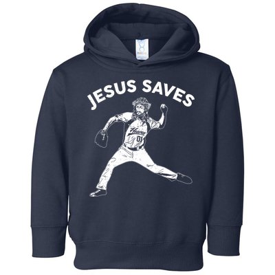 Funny Jesus Saves Baseball Toddler Hoodie