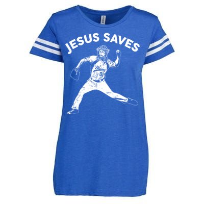 Funny Jesus Saves Baseball Enza Ladies Jersey Football T-Shirt