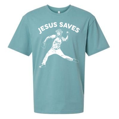 Funny Jesus Saves Baseball Sueded Cloud Jersey T-Shirt