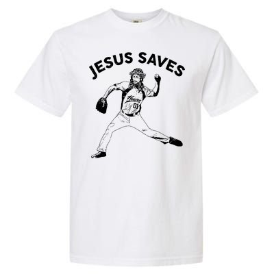 Funny Jesus Saves Baseball Garment-Dyed Heavyweight T-Shirt