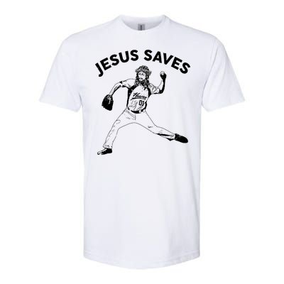 Funny Jesus Saves Baseball Softstyle® CVC T-Shirt