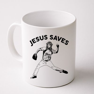 Funny Jesus Saves Baseball Coffee Mug