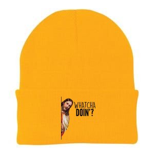 Funny Jesus Whatcha Doin' Knit Cap Winter Beanie