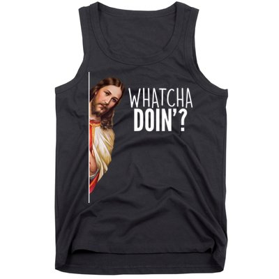 Funny Jesus Whatcha Doin' Tank Top