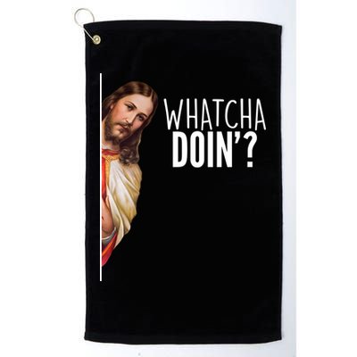 Funny Jesus Whatcha Doin' Golf Towel