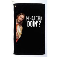 Funny Jesus Whatcha Doin' Golf Towel