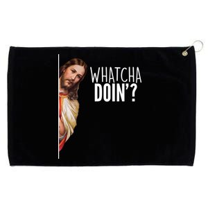 Funny Jesus Whatcha Doin' Grommeted Golf Towel