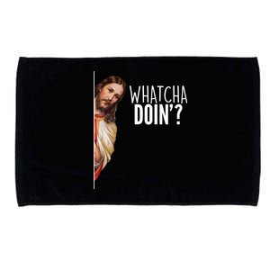 Funny Jesus Whatcha Doin' Microfiber Hand Towel