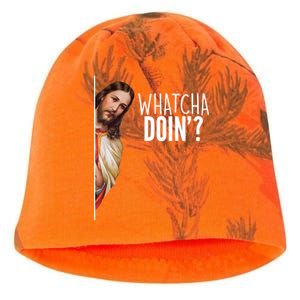 Funny Jesus Whatcha Doin' Kati - Camo Knit Beanie