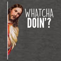 Funny Jesus Whatcha Doin' Vector Backpack