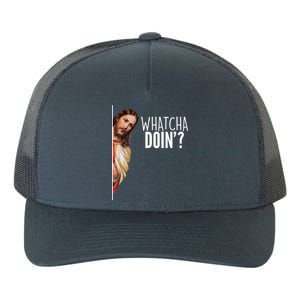 Funny Jesus Whatcha Doin' Yupoong Adult 5-Panel Trucker Hat