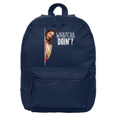 Funny Jesus Whatcha Doin' 16 in Basic Backpack