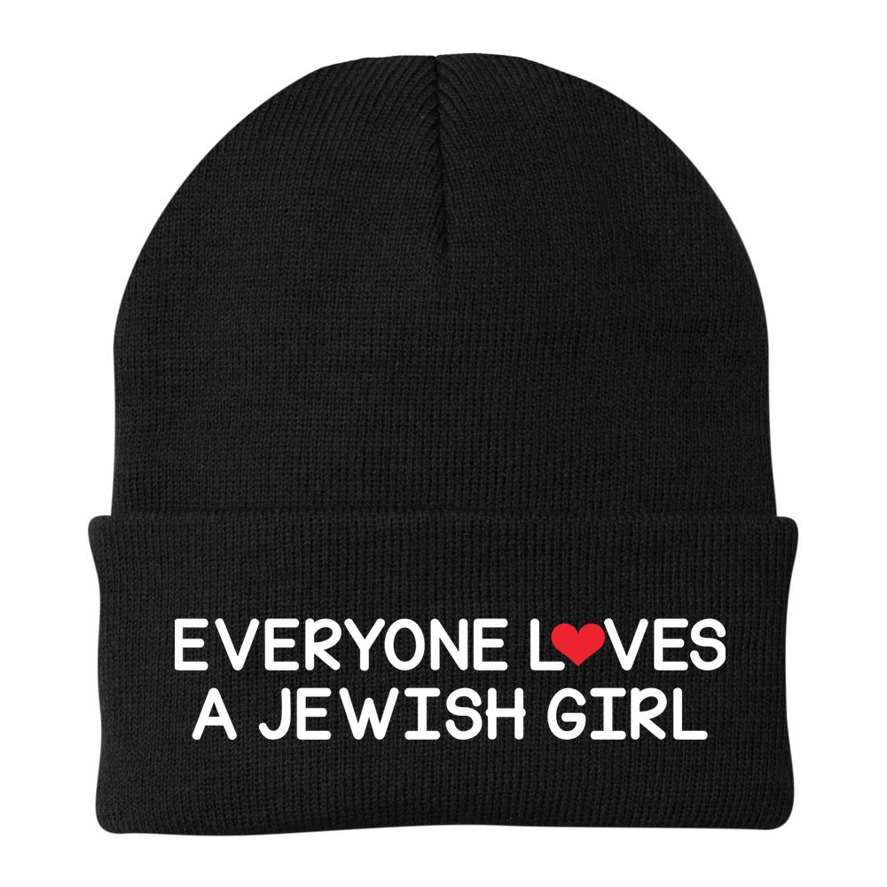 Funny Jew Everyone Loves a Jewish Girl Beanie