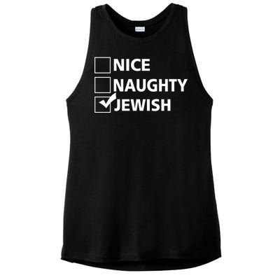 Funny Jewish Holiday Hanukkah Ladies PosiCharge Tri-Blend Wicking Tank