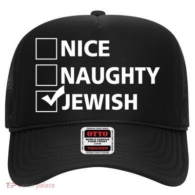 Funny Jewish Holiday Hanukkah High Crown Mesh Back Trucker Hat