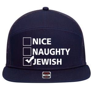 Funny Jewish Holiday Hanukkah 7 Panel Mesh Trucker Snapback Hat