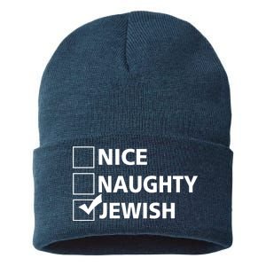 Funny Jewish Holiday Hanukkah Sustainable Knit Beanie