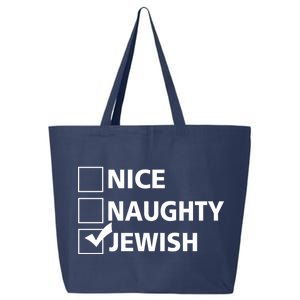 Funny Jewish Holiday Hanukkah 25L Jumbo Tote