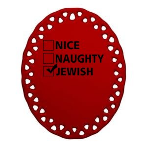 Funny Jewish Holiday Hanukkah Ceramic Oval Ornament