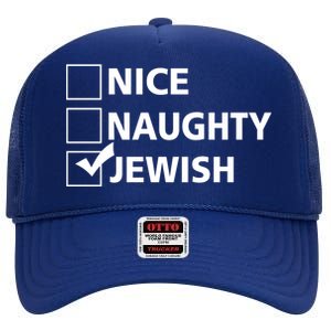 Funny Jewish Holiday Hanukkah High Crown Mesh Back Trucker Hat