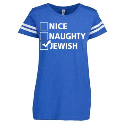 Funny Jewish Holiday Hanukkah Enza Ladies Jersey Football T-Shirt