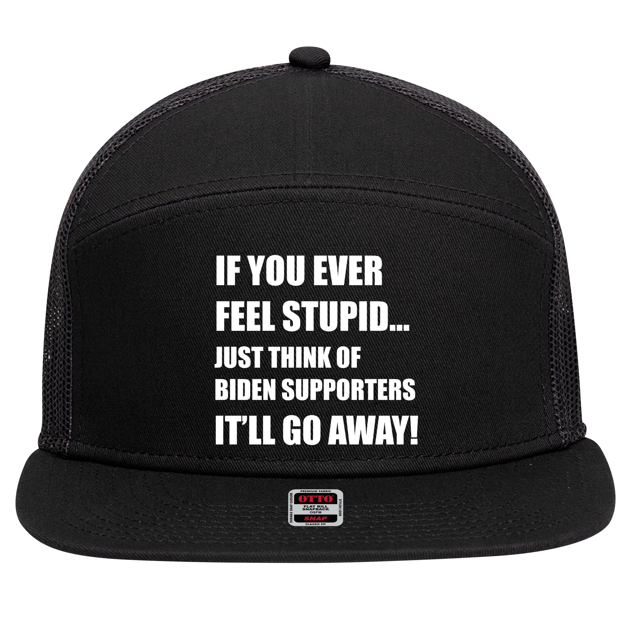 Funny Joe Biden Pro Trump 2024  7 Panel Mesh Trucker Snapback Hat