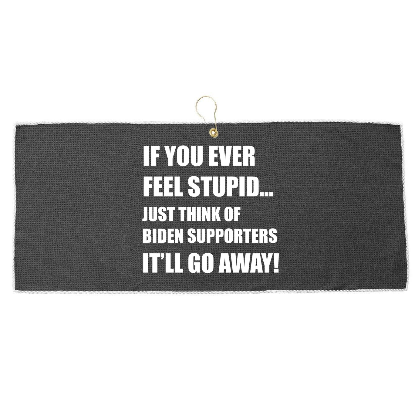 Funny Joe Biden Pro Trump 2024  Large Microfiber Waffle Golf Towel