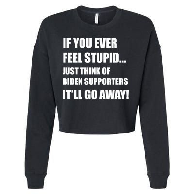 Funny Joe Biden Pro Trump 2024  Cropped Pullover Crew