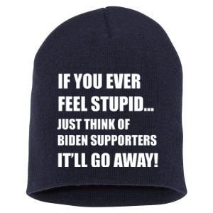 Funny Joe Biden Pro Trump 2024  Short Acrylic Beanie