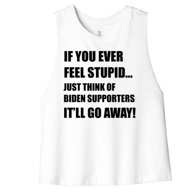 Funny Joe Biden Pro Trump 2024  Women's Racerback Cropped Tank